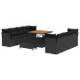 Conjunto de sofá de jardín 11 pcs Negro 100 x 100 x 71 cm