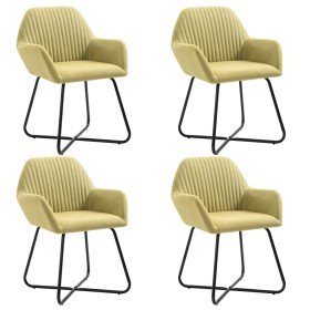 Sillas de comedor giratorias 4 unidades tela verde Sillas de comedor giratorias 4 unidades tela verde