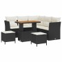 Conjunto de sofá de jardín 8 pcs Negro y crema 90 x 55 x 71 cm