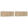 TV-Möbel, 2 Stück, Holzwerkstoff, Sonoma-Eiche, 80 x 30 x 30 cm von vidaXL, TV-Möbel - Ref: Foro24-804538, Preis: 76,74 €, Ra...