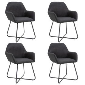 Sillas de comedor 4 unidades tela negras Sillas de comedor 4 unidades tela negras