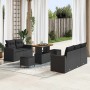 Conjunto de sofá de jardín Manual 8 pcs Negro 90 x 55 x 71 cm