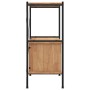 Estantería con armario 3 niveles madera y acero 80x40x92 cm