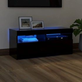 TV-Schrank mit LED-Leuchten schwarz 90x35x40 cm von vidaXL, TV-Möbel - Ref: Foro24-804383, Preis: 72,07 €, Rabatt: %