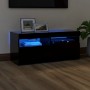 Mueble de TV con luces LED negro 90x35x40 cm de vidaXL, Muebles TV - Ref: Foro24-804383, Precio: 74,54 €, Descuento: %