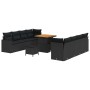 Conjunto de sofá de jardín Manual 11 pcs Negro 80 x 80 x 71 cm
