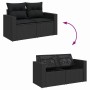 Conjunto de sofá de jardín Manual 11 pcs Negro 80 x 80 x 71 cm