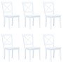 Sillas de comedor 6 unidades madera maciza de caucho blanco en Sillas de comedor | Comprar online en Foro24