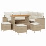 Conjunto de sofá de jardín 9 pcs beige y crema 110 x 55 x 71 cm