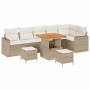 Conjunto de sofá de jardín 9 pcs beige y crema 80 x 80 x 71 cm