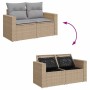Conjunto de sofá de jardín con cojín 12 pcs beige y gris claro