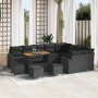 Conjunto de sofá de jardín 13 pcs Negro 110 x 55 x 71 cm