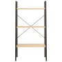 Estantería de pie 3 baldas marrón claro y negro 56x35x108 cm