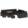 Conjunto de sofá de jardín 13 pcs Negro 80 x 80 x 71 cm