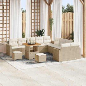 Conjunto de sofá de jardín 13 pcs beige y crema 80 x 80 x 71 cm