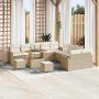 Conjunto de sofá de jardín con cojín 13 pcs beige y crema en Sofás de exterior | Comprar online en Foro24