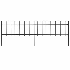 Valla de jardín con punta de lanza de acero 359x80 cm negra
