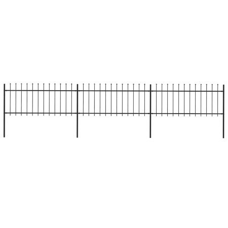 Valla de jardín con punta de lanza de acero 537x80 cm negra en Paneles de vallas | Comprar online en Foro24