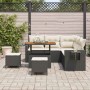 Conjunto de sofá de jardín 8 pcs Negro y crema 90 x 55 x 71 cm