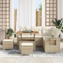 Conjunto de sofá de jardín 8 pcs beige y crema 90 x 55 x 71 cm