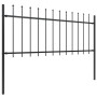 Valla de jardín con punta de lanza de acero 714,5x80 cm negra