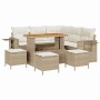 Conjunto de sofá de jardín 9 pcs beige y crema 110 x 55 x 71 cm