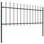 Valla de jardín con punta de lanza de acero 892,5x80 cm negra