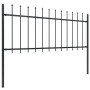 Valla de jardín con punta de lanza de acero 892,5x80 cm negra en Paneles de vallas | Comprar online en Foro24