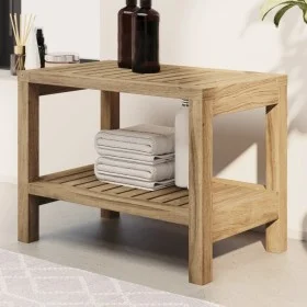 Badezimmer-Beistelltisch aus massivem Teakholz, 60 x 30 x 45 cm von vidaXL, Badezimmerzubehör - Ref: Foro24-340746, Preis: 92...