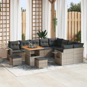 Conjunto de sofá de jardín Manual 12 pcs Gris 80 x 80 x 71 cm