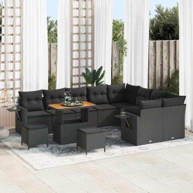 Conjunto de sofá de jardín con cojín 12 pcs Negro en Sofás de exterior | Comprar online en Foro24