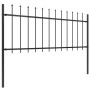Valla de jardín con punta de lanza de acero 1603,5x80 cm negra