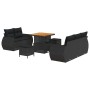 Conjunto de sofá de jardín Manual 8 pcs Negro 80 x 80 x 71 cm