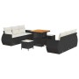 Conjunto de sofá de jardín 9 pcs Negro y crema 80 x 80 x 71 cm