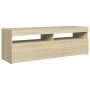 TV-Schrank mit LED-Leuchten Sonoma-Eiche 120x35x40 cm von vidaXL, TV-Möbel - Ref: Foro24-804376, Preis: 80,60 €, Rabatt: %