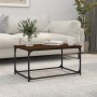 Brown oak wood and iron coffee table 80x50x40 cm by vidaXL, Coffee table - Ref: Foro24-823296, Price: 42,27 €, Discount: %