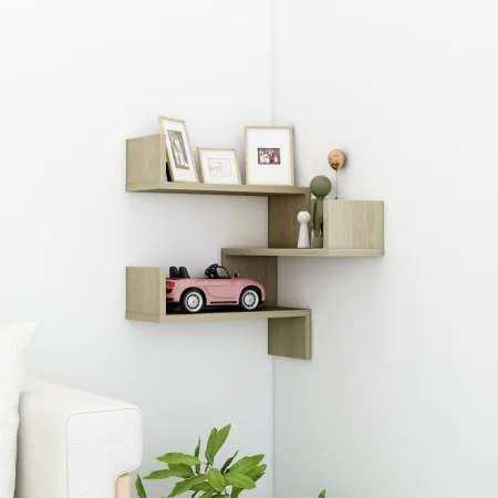 Sonoma oak plywood wall corner shelf 40x40x50 cm by vidaXL, Shelves and shelves - Ref: Foro24-807229, Price: 24,27 €, Discoun...