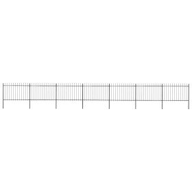 Valla de jardín con punta de lanza de acero 1248x120 cm negra