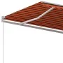 Automatisch einziehbare Markise mit orangefarbenen und braunen Pfosten 6x3,5 m von vidaXL, Markisen - Ref: Foro24-3070090, Pr...