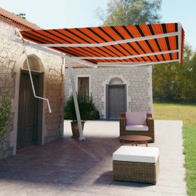 Toldo de pie automático naranja y marrón 600x350 cm