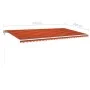 Toldo automático retráctil naranja y marrón 600x350 cm de vidaXL, Toldos - Ref: Foro24-3069050, Precio: 840,09 €, Descuento: %