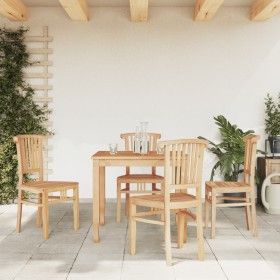 Juego de comedor para jardín 5 piezas madera maciza de teca de vidaXL, Conjuntos de jardín - Ref: Foro24-3155766, Precio: 614...