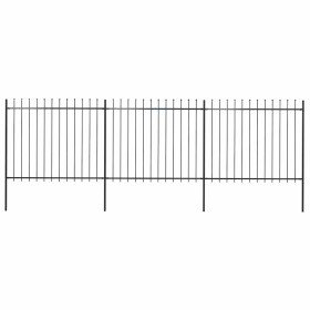 Valla de jardín con punta de lanza de acero 537x150 cm negra Valla de jardín con punta de lanza de acero 537x150 cm negra