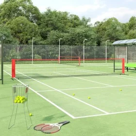 Tennisnetz aus schwarzem und rotem Polyester, 600 x 100 x 87 cm von vidaXL, Tennisnetze - Ref: Foro24-93759, Preis: 77,06 €, ...