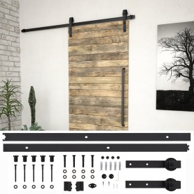 SKIEN Schiebetür-Beschlagsatz aus schwarzem Stahl, 200 cm von vidaXL, Türrahmen - Ref: Foro24-145265, Preis: 50,09 €, Rabatt: %