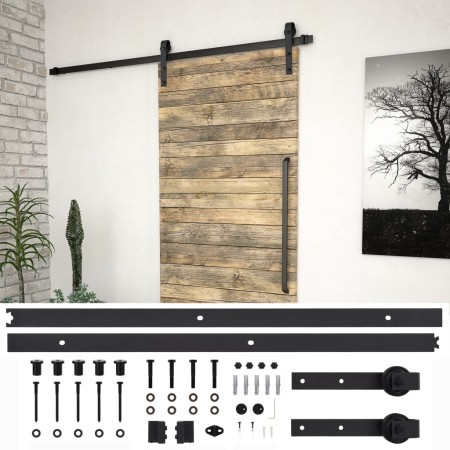 Kit de herrajes para puertas correderas SKIEN acero negro 200cm de vidaXL, Marcos de puertas - Ref: Foro24-145265, Precio: 50...