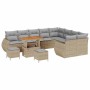 Conjunto de sofá de jardín con cojín 12 pcs beige y gris claro
