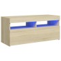 TV-Schrank mit LED-Leuchten Sonoma-Eiche 90x35x40 cm von vidaXL, TV-Möbel - Ref: Foro24-804385, Preis: 62,04 €, Rabatt: %