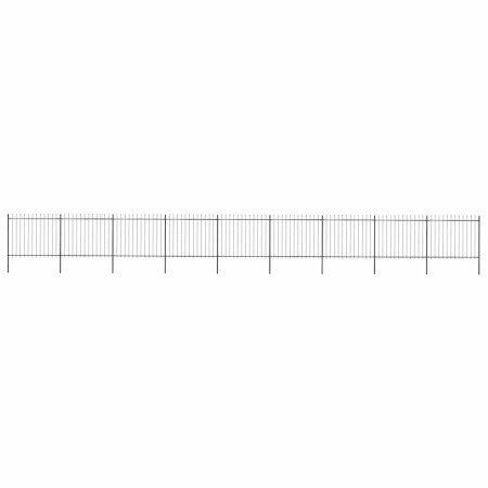 Valla de jardín con punta de lanza de acero 160 x 3,5 x 150 cm, color negro en Paneles de vallas | Comprar online en Foro24