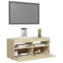 TV-Schrank mit LED-Leuchten Sonoma-Eiche 90x35x40 cm von vidaXL, TV-Möbel - Ref: Foro24-804385, Preis: 62,04 €, Rabatt: %